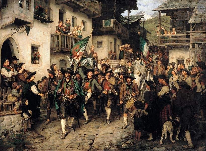 Heimkehrender Tiroler Landsturm